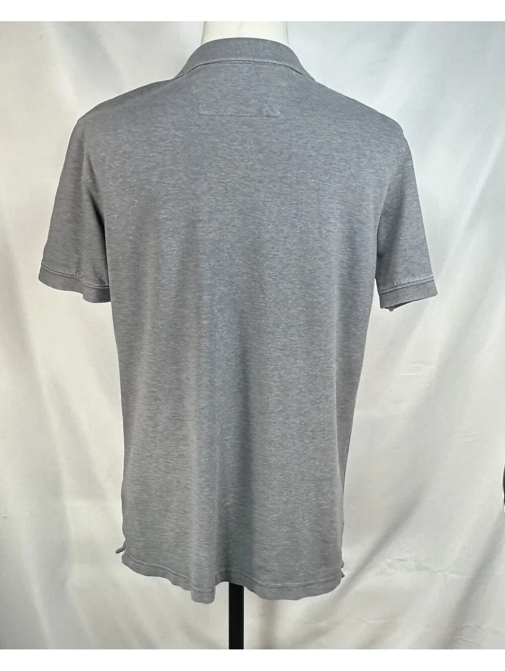Banana Republic 100% Cotton 1/4 Button Polo Shirt Gray Men L